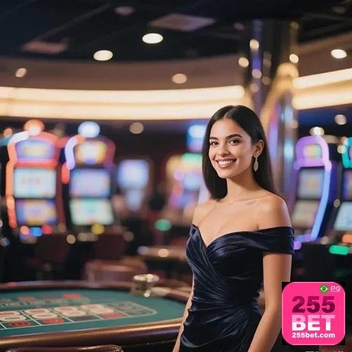 Imagem de cassino com destaque para o site 255bet, oferecendo jogos de azar emocionantes e seguros.